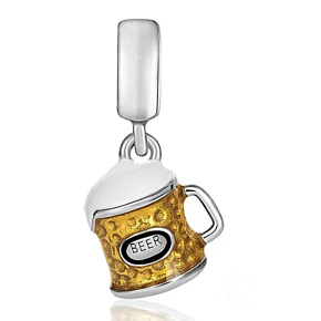 Charm Sterling silver 925 Beer, food and drink bracelet pendant