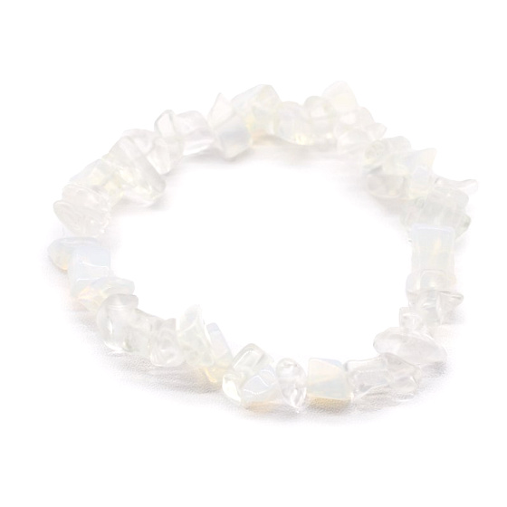 Opalit bracelet elastic chopped, synthetic stone 16 cm, for children, wishing and hope stone