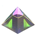 Crystal Glass Pyramid 40mm with Colored Coating - Paperweight, Gift Box
