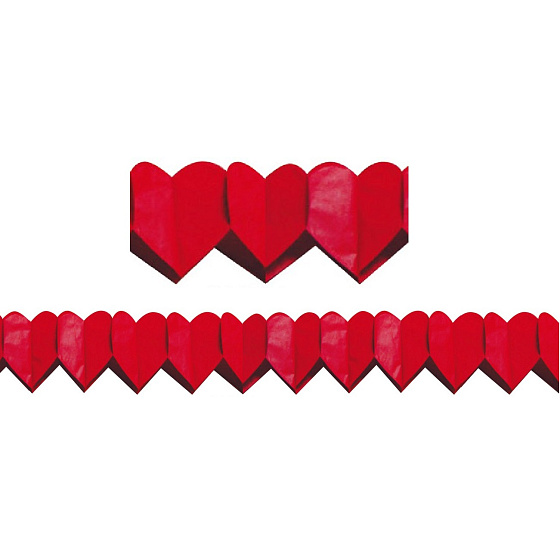 Garland Hearts Red Large 400 x 19 cm