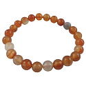Carnelian bracelet elastic natural stone, 8 mm bead / 16 - 17 cm, Teaches us here and now
