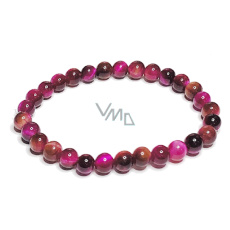 Tiger eye pink bracelet elastic natural stone, ball 6 mm / 16-17 cm, stone of the sun and earth, brings luck and wealth Tiger eye pink bracelet elastic natural stone, ball 6 mm / 16-17 cm, stone of the sun and earth, brings luck and wealth