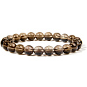 Křemen kouřový náramek elastický přírodní kámen, kulička 8 mm / 16 - 17 cm, nejdokonalejší léčitel