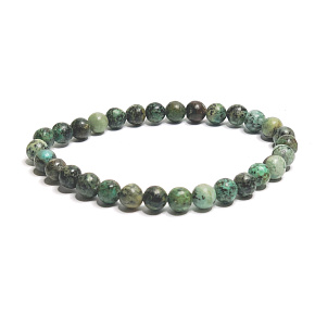 Jasper African imitation turquoise bracelet elastic natural stone, ball 6 mm / 16 - 17 cm Jasper African imitation turquoise bracelet elastic natural stone, ball 6 mm / 16 - 17 cm