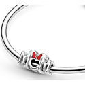 Charm Sterling silver 925 Disney Minnie Mouse bow and the word Mum - Mum, bead on bracelet