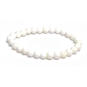 Shell Tridacna shell bracelet elastic natural stone, ball 8 mm / 16 - 17 cm Shell Tridacna shell bracelet elastic natural stone, ball 8 mm / 16 - 17 cm