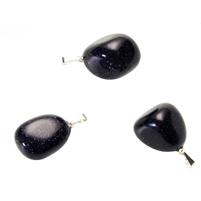 Goldstone blue Avanturine Tumbler pendant 2,2 - 3 cm, 1 piece, stone of ambition Goldstone blue Avanturine Tumbler pendant 2,2 - 3 cm, 1 piece, stone of ambition