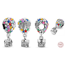 Charm Sterling silver 925 Disney Up in the sky - Flying house with balloons, bead for bracelet