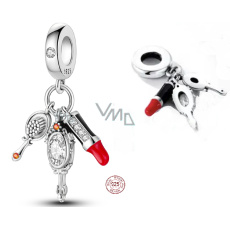 Charm Sterling silver 925 Chic style - lipstick, comb, mirror 3in1, bracelet pendant, interests Charm Sterling silver 925 Chic style - lipstick, comb, mirror 3in1, bracelet pendant, interests
