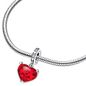Charm Sterling Silver 925 Disney Mickey and Minnie Mouse Murano Heart Pendant Bracelet Love