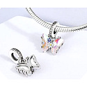 Charm Sterling silver 925 Butterfly - flowers, animal bracelet pendant
