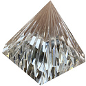 Crystal Glass Pyramid Ribbed 40 mm Crystal - Paperweight