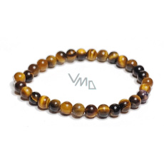 Tiger eye bracelet elastic natural stone, ball 6 mm / 16 - 17 cm, stone of the sun and earth, brings luck and wealth Tiger eye bracelet elastic natural stone, ball 6 mm / 16 - 17 cm, stone of the sun and earth, brings luck and wealth