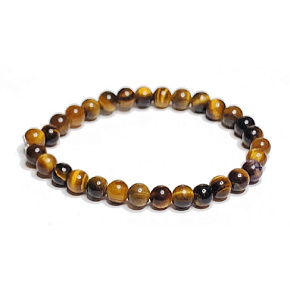 Tiger eye bracelet elastic natural stone, ball 6 mm / 16 - 17 cm, stone of the sun and earth, brings luck and wealth Tiger eye bracelet elastic natural stone, ball 6 mm / 16 - 17 cm, stone of the sun and earth, brings luck and wealth