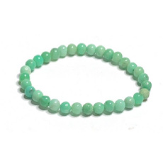 Chrysoprase bracelet elastic natural stone, ball 6 mm / 16 - 17 cm, stone of harmony of family relationships