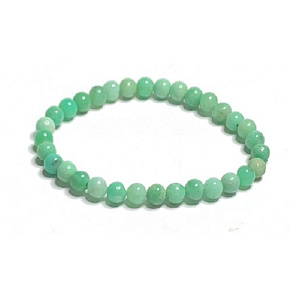 Chrysoprase bracelet elastic natural stone, ball 6 mm / 16 - 17 cm, stone of harmony of family relationships
