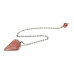 Crystal pink Pendulum natural stone 2,5 cm + 18 cm chain with bead, stone stones
