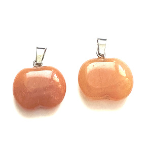 Orange Agate Apple of Knowledge pendant natural stone 1.5 cm, provides courage and strength
