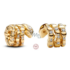 Charm Sterlingové stříbro 925 Svinovací hadí lesk kouzlo, korálek na náramek znamení, zvíře