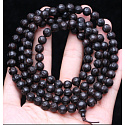 108 Mala necklace Ebony natural Tibetan Buddhist prayer wheel, six character mantra beads, 8 mm