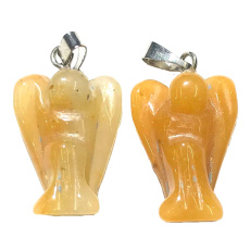 Avanturine orange Angel guardian pendant natural stone hand cut 2 - 2,2 cm, stone of happiness and prosperity