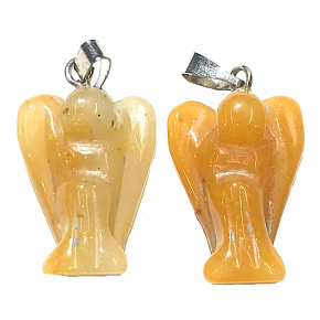 Avanturine orange Angel guardian pendant natural stone hand cut 2 - 2,2 cm, stone of happiness and prosperity