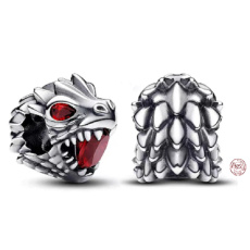 Charm Sterling silver 925 Game of Thrones Dragon Magic, bracelet bead, film