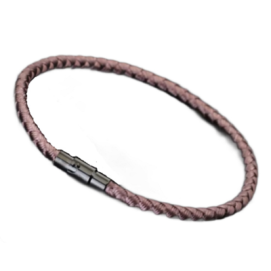 Lanový Magnetický náramek – hnědý 19,5 cm x 4 mm, unisex