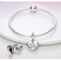Sterling silver 925 You never know what you're going to get - heart shaped chocolate box, candy box, openable birthday bracelet pendant
