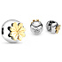 Charm Sterling silver 925 Shiny four-leaf clover for luck, stopper, clip bead for bracelet nature