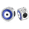 Charm Sterling silver 925 Greek blue eye, protective amulet, bead on bracelet symbol