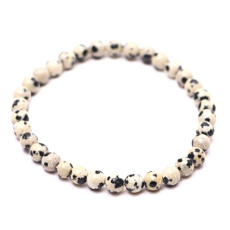 Jasper Dalmatian bracelet elastic natural stone, ball 4 mm / 15 cm, for children, stone of positive energy