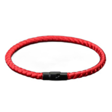 Lanový Magnetický náramek – červený 19,5 cm x 4 mm, unisex Lanový Magnetický náramek – červený 19,5 cm x 4 mm, unisex