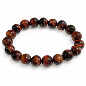 Red Tiger's Eye (Bull's Eye) – elastic bracelet made of natural stone, 10 mm bead, a symbol of courage and vitality Red Tiger's Eye (Bull's Eye) – elastic bracelet made of natural stone, 10 mm bead, a symbol of courage and vitality