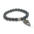 Shungite + Eye of Horus bracelet elastic natural stone, ball 8 mm / 16 - 17 cm, stone of life