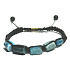Apatite blue bracelet made of rounded natural stones, hand knitted, adjustable size, stone realization