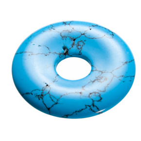 Tyrkenite blue Donut natural stone 30 mm, stone of young people, looking for a life goal