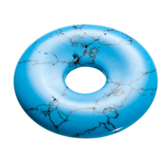 Tyrkenite blue Donut natural stone 30 mm, stone of young people, looking for a life goal