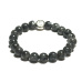 Larvikite bracelet elastic natural stone, ball 8 mm / 16 - 17 cm