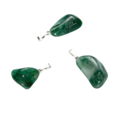 Chalcedony green Trommel pendant natural stone M, approx. 2,5 cm, stone of love, joy