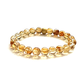 Citrine bracelet elastic natural stone, ball 8 mm / 16-17 cm, AA quality, stone of abundance, success