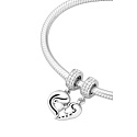 Charm Sterling Silver 925 Maternal Bond - Mother and Daughter 2-in-1 Heart, Split Pendant for Family Bracelet