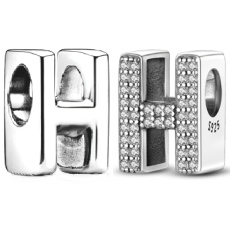 Charm Sterling silver 925 Alphabet letter H, bead for bracelet Charm Sterling silver 925 Alphabet letter H, bead for bracelet