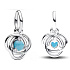 Charm Sterling silver 925 Turquoise eternity circle December, pendant on bracelet symbol