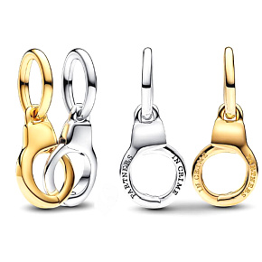 Charm Sterling Silver 925 Openable and Divisible Handcuffs, Friendship Bracelet Pendant