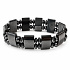 Magnetite – elastic double-row bracelet, links approx. 10 × 18 mm | Symbol of balance and inner strength
