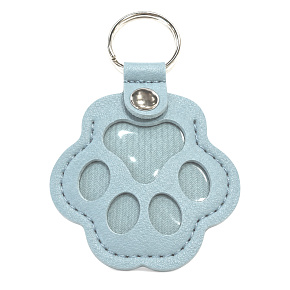 Paw Keychain – a keepsake of your pet that you can always carry with you, faux leather, gray-blue