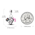 Sterling silver 925 Phone, headphone and smart watch 3in1, pendant on bracelet interests