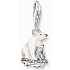 Charm Sterling silver 925 Polar bears - strength and durability, lobster clasp pendant on animal bracelet