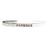 Stainless steel bracelet silver with engraving Patience, open cuff, 4 mm